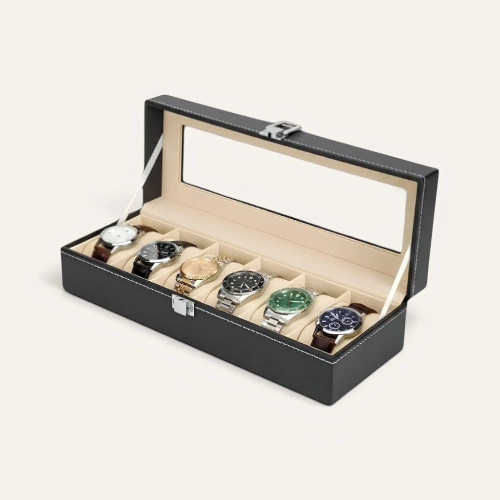 TRLIOR Boîte 6 Montres Cuir
