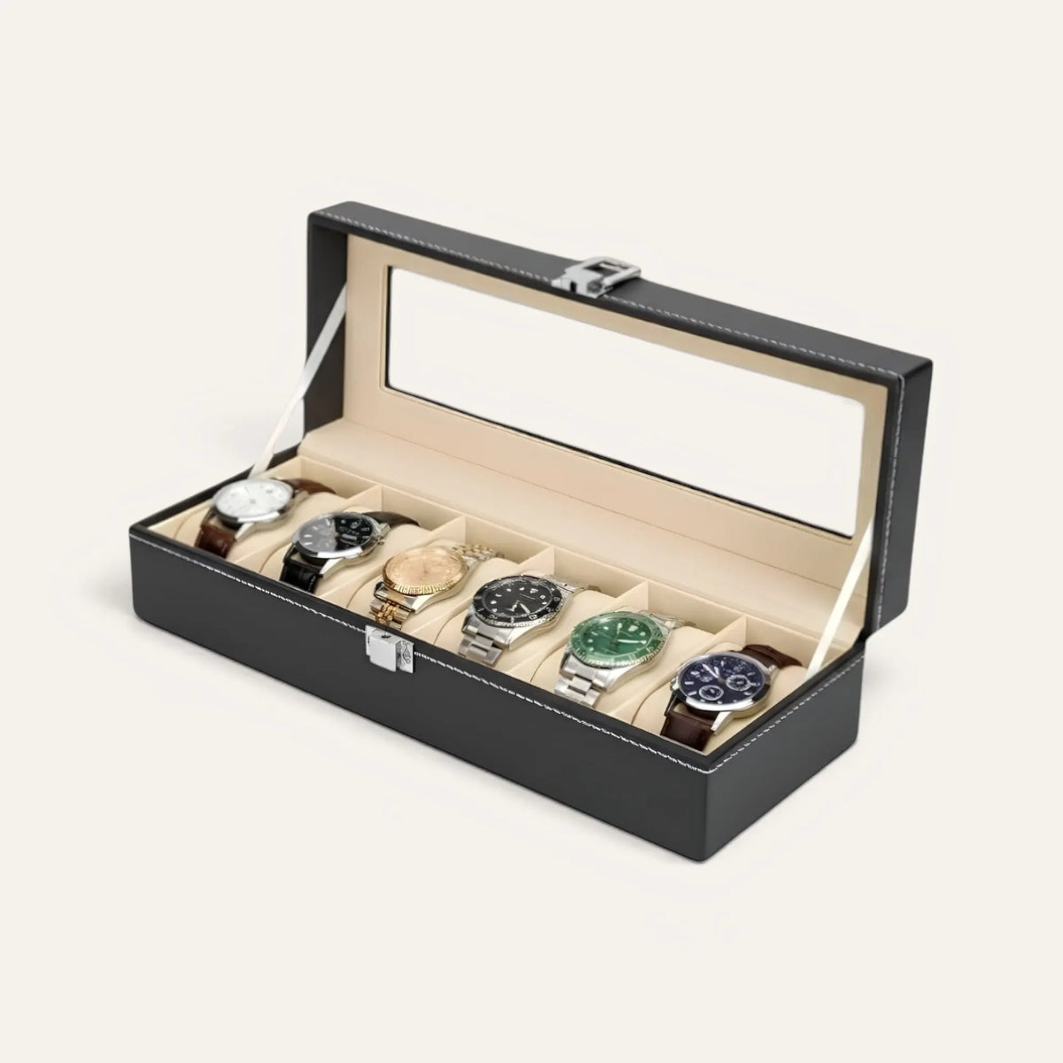 TRLIOR Boîte 6 Montres Cuir