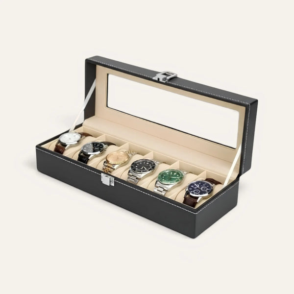 Boîte 6 Montres Cuir