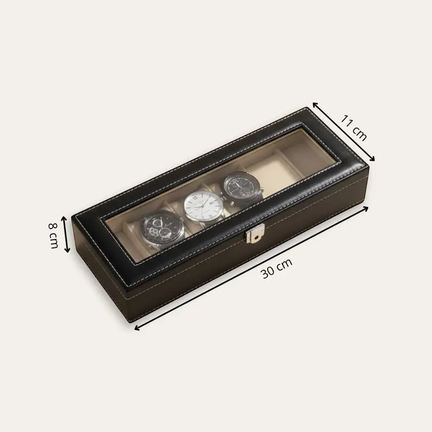 TRLIOR Boîte 6 Montres Cuir