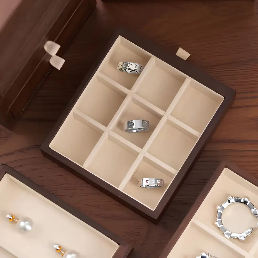 TRLIOR Boîte à Bijoux Bois Massif