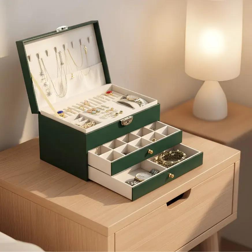 TRLIOR Boîte à Bijoux Cuir Femme