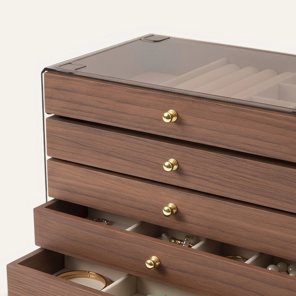 TRLIOR Boîte à Bijoux en Bois avec Tiroirs