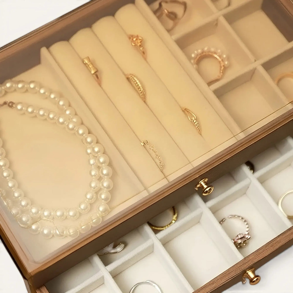 TRLIOR Boîte à Bijoux en Bois avec Tiroirs