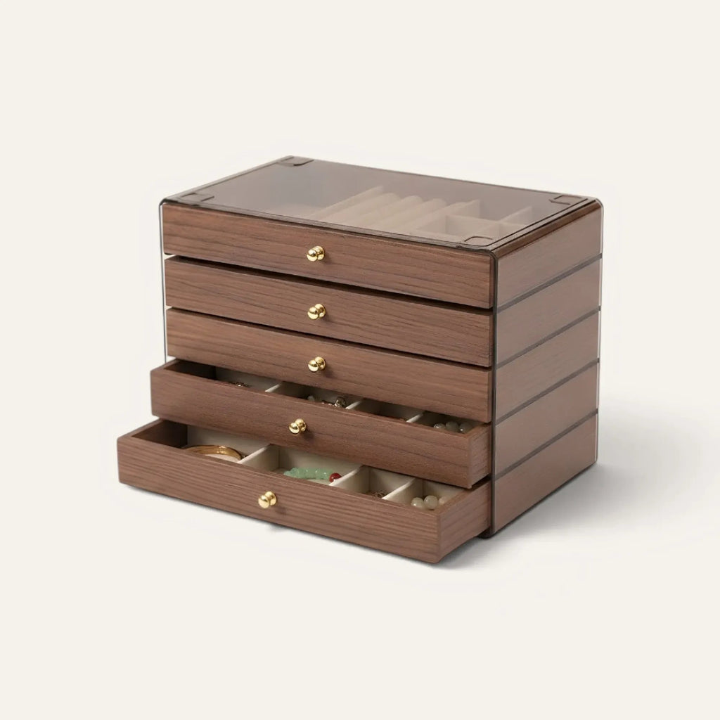 TRLIOR Boîte à Bijoux en Bois avec Tiroirs