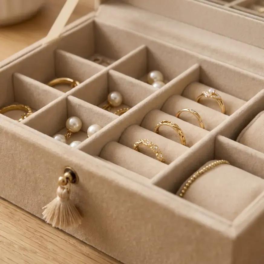 TRLIOR Boîte à Bijoux en Velours