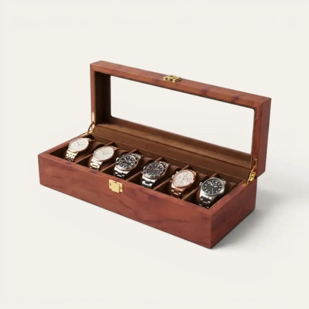 TRLIOR Boîte à Montres Acajou
