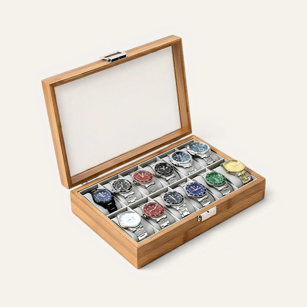 TRLIOR Boîte à Montres Bambou
