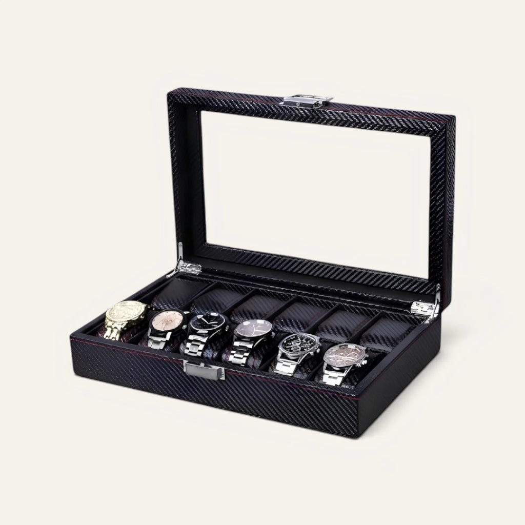 TRLIOR Boîte à Montres Carbone