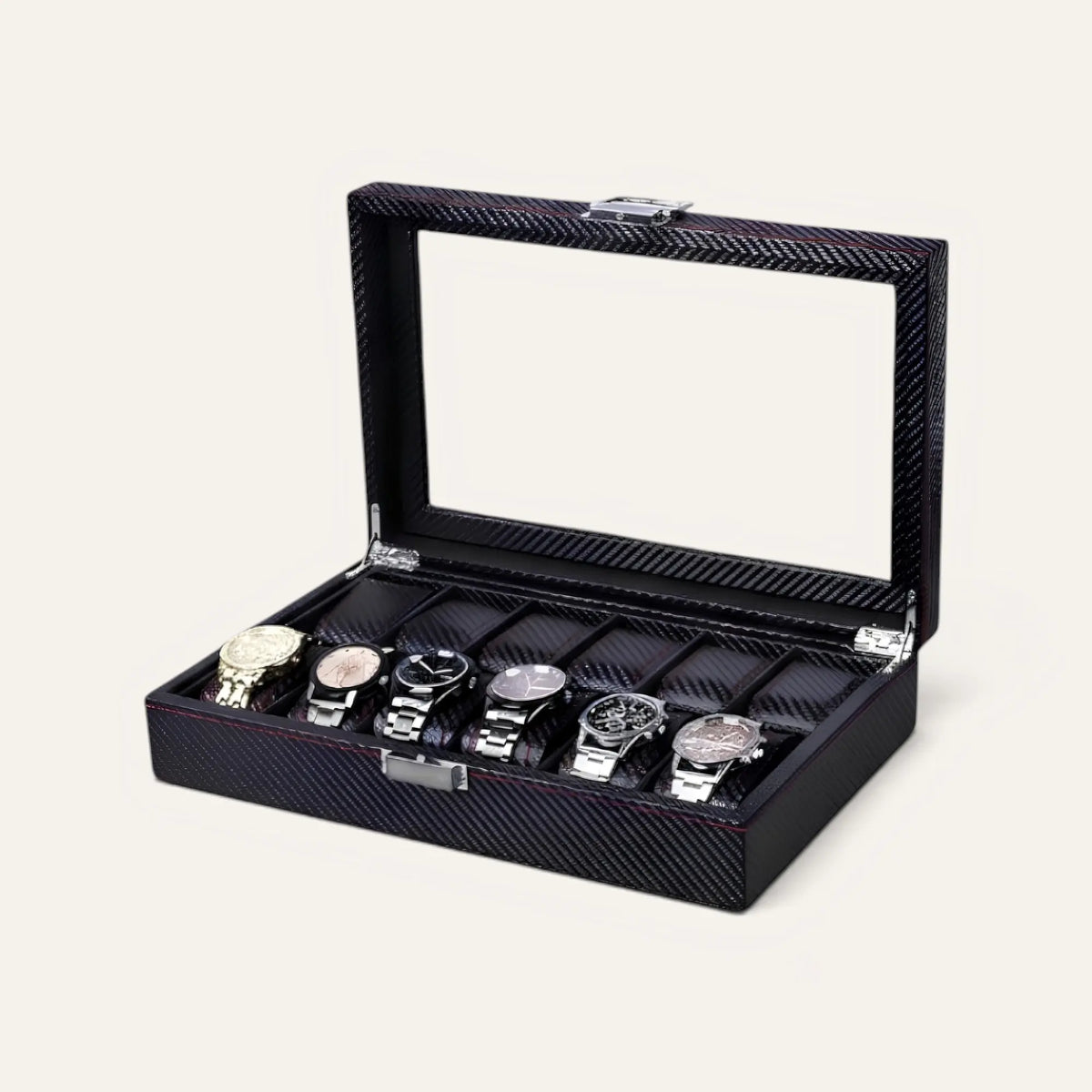 TRLIOR Boîte à Montres Carbone