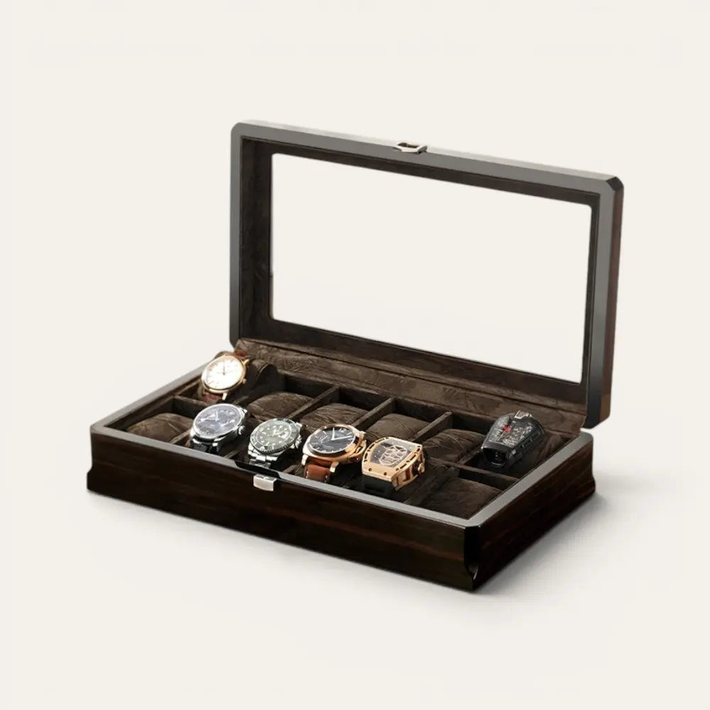 TRLIOR Boîte à Montres Laquée Noir