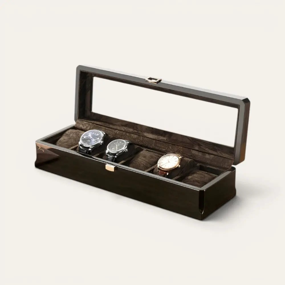 TRLIOR Boîte à Montres Laquée Noir