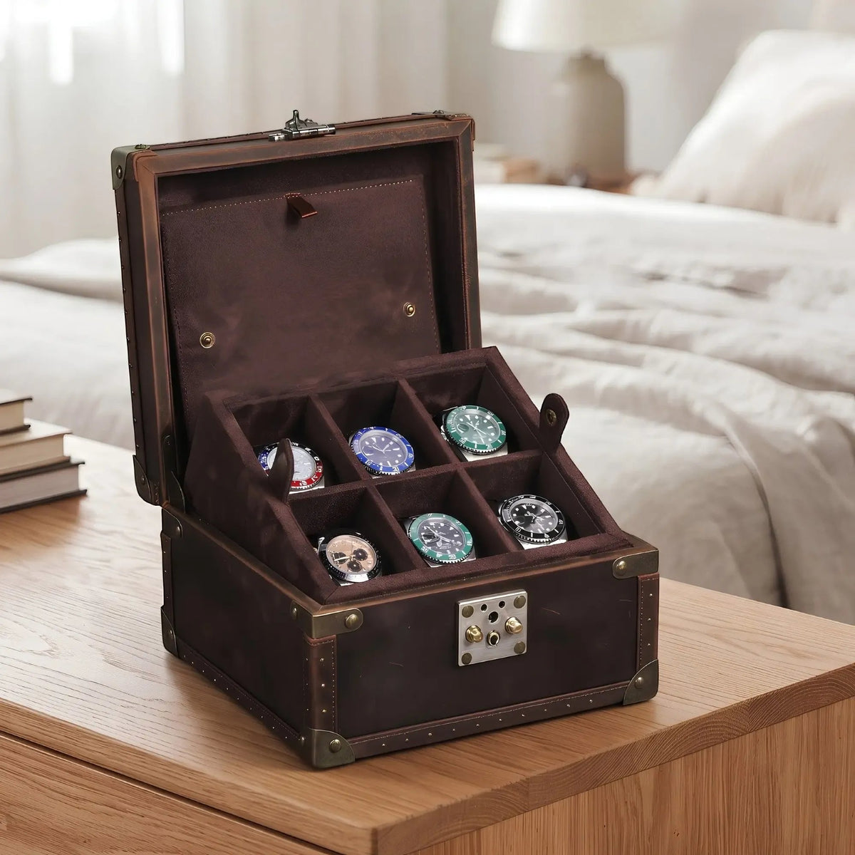 TRLIOR Coffre Rangement Montres Homme Cuir