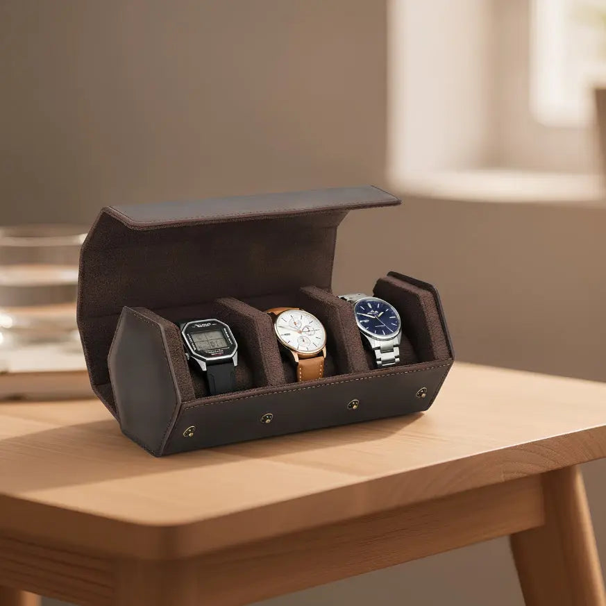 TRLIOR Étui Montres Voyage Cuir