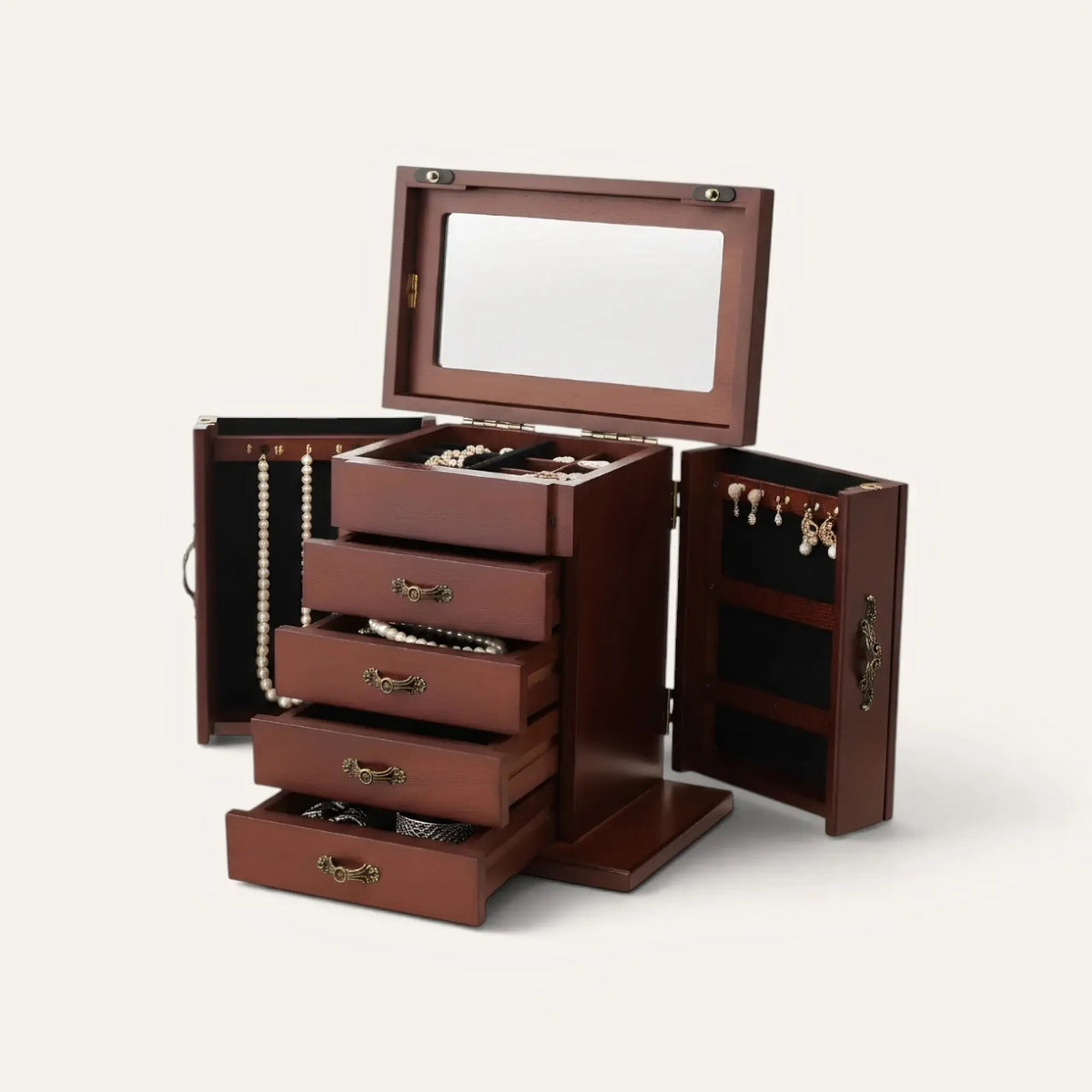 TRLIOR Grande Boîte à Bijoux en Bois