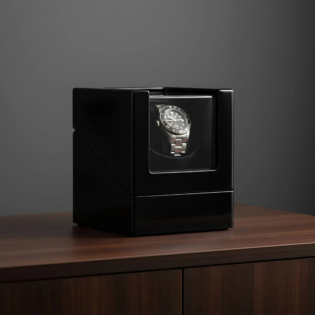 TRLIOR Remontoir Montre Noir Laqué